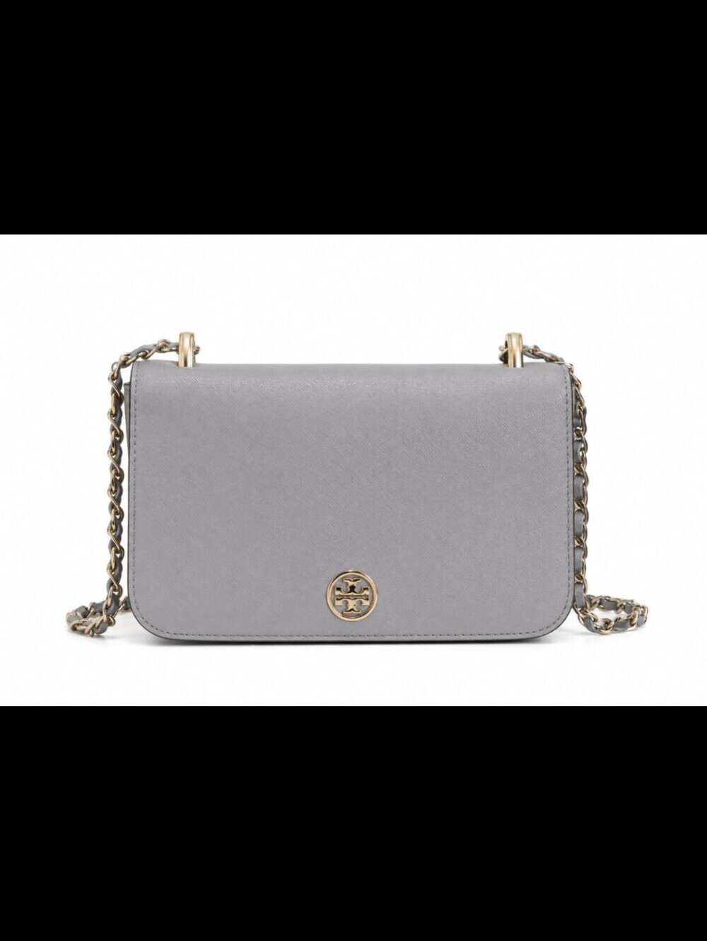 Tory Burch Robinson Saffiano Leather Convertible Chain-Link  Crossbody Bag
